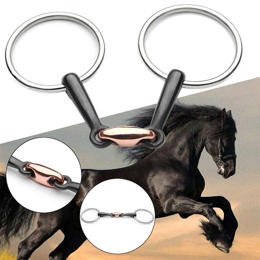 Rodillo pulido para entrenamiento , Mini accesorios, anillo suelto curvo Para Caballo, broca de Snaffle de acero inoxidable portátil