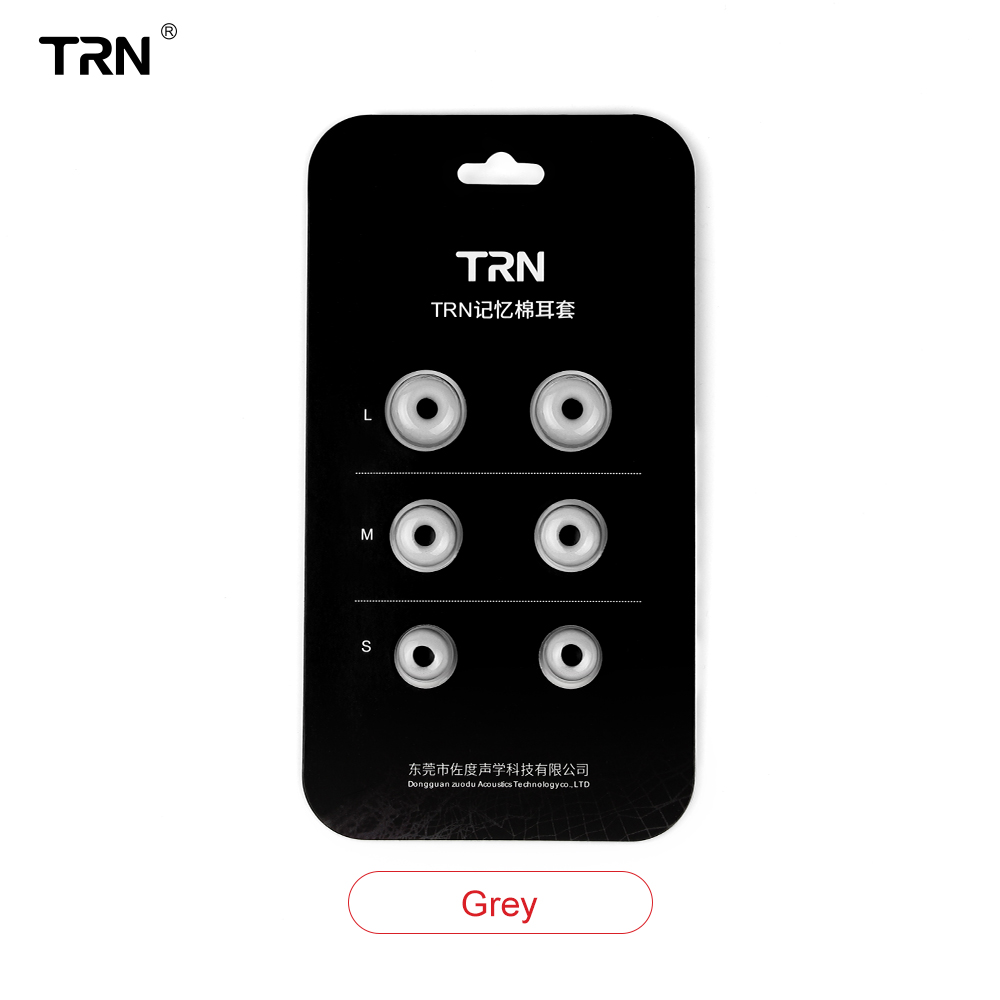 TRN 3 Pairs(6pcs) T400 In Ear Memory Foam Earbuds Ear Tips Earphone For Replacement Earbuds headphone pads Noise Isolating: White