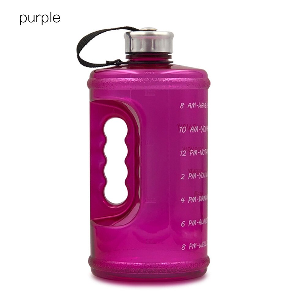 2.2L Large Capcity Gym Water Bottle Protein Plastic Sport Water Bottles Handgrip Gym Fitness Kettle Outdoor Sports Bottle: purple