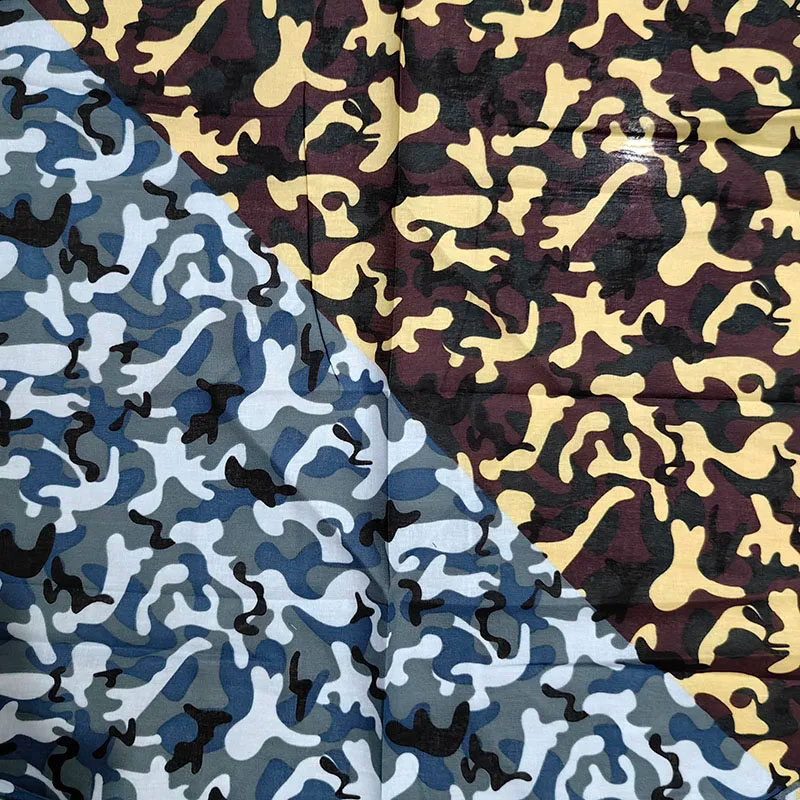 Camouflage Headband Cotton Bandanas Square Scarf Head Man Women Cycling Sun Protection Sports Breathable Printed Mask Headscarf: Beige