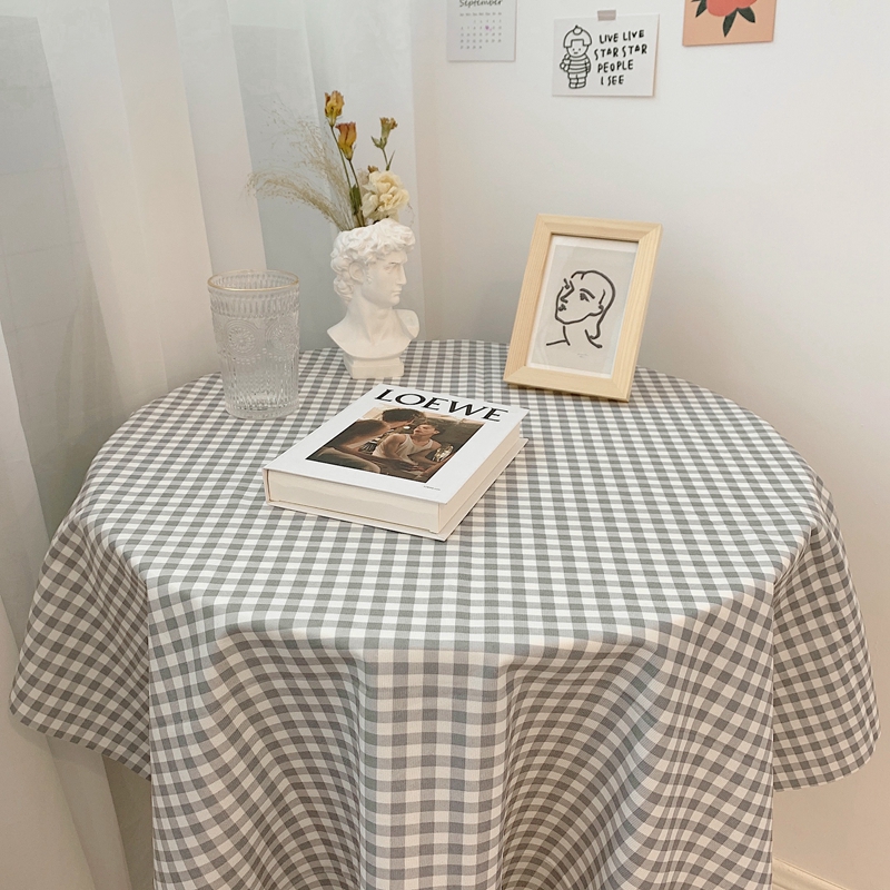 Mantel de mesa de estilo coreano a cuadros para decoración del hogar, tela rectangular a prueba de polvo, a cuadros, Simple