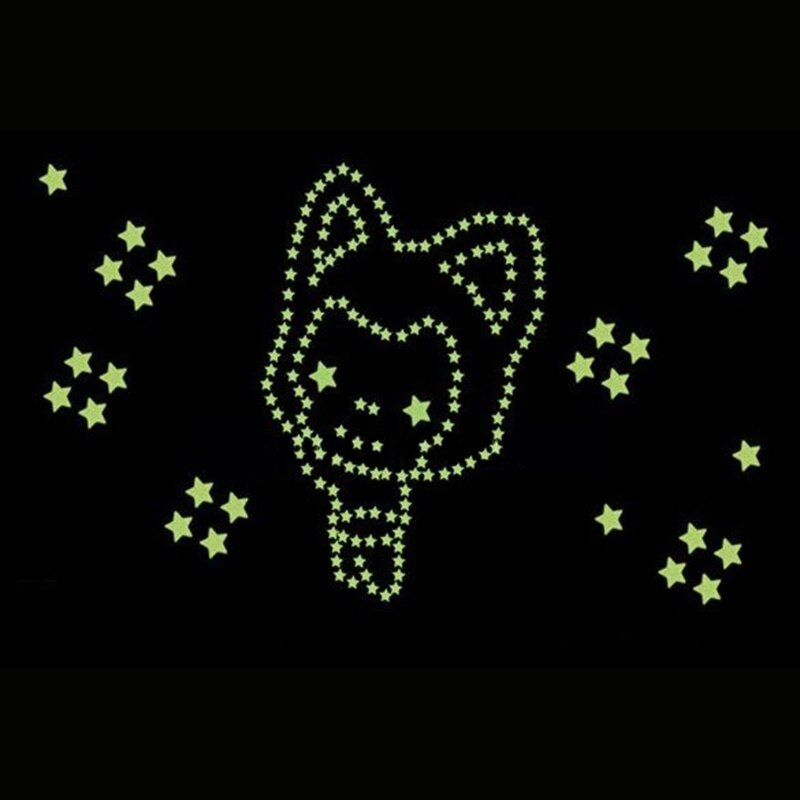 180Pcs Stars Glow in the Dark Luminous Fluorescent Plastic Cute Wall Decoration for Kid Home for Wedding birthday YH-17