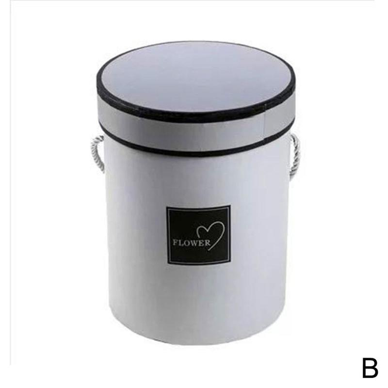 Packaging Box Portable Round Small Hug Bucket Candy Rose Flower Box Mother's Day Storage: B