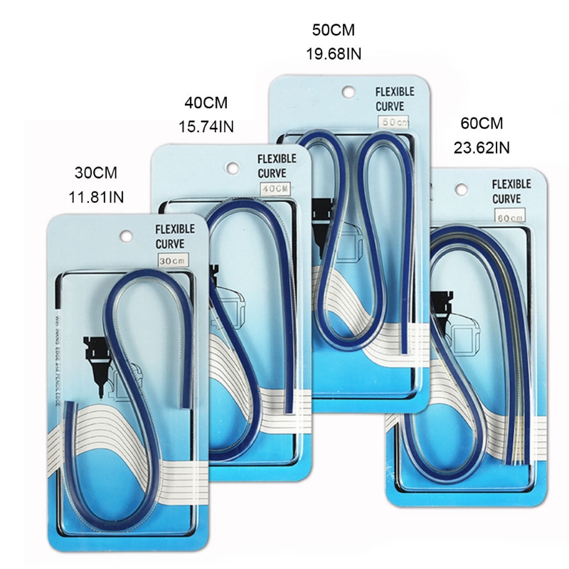 Bendable Curved Ruler Plastic Flexible Curve Ruler Easy to Read for Engineering Drawing Tailor Sewing Draphics