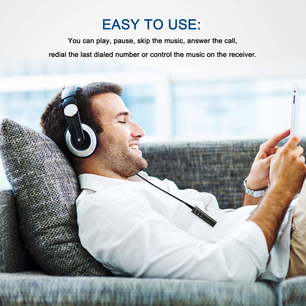 Kit de manos libres compatible con Bluetooth para coche, receptor adaptador de Audio MP3 y música inalámbrico con conector de 3,5mm para auriculares