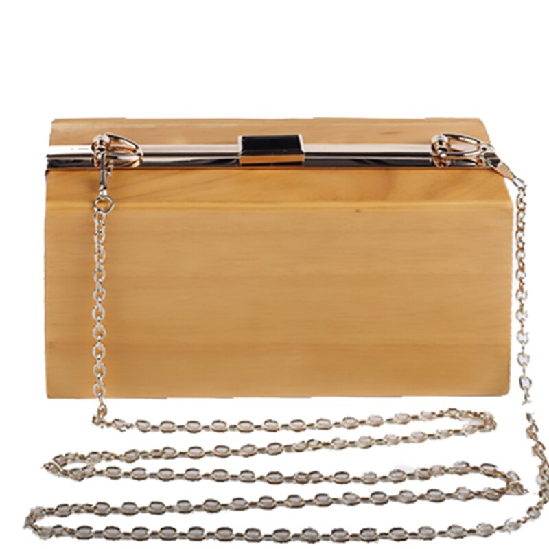 Mujeres Vintage de madera caja de bolsos de noche de bolso de mano de día de boda hecho a mano bolso para mujer bolso de lujo: As the picture