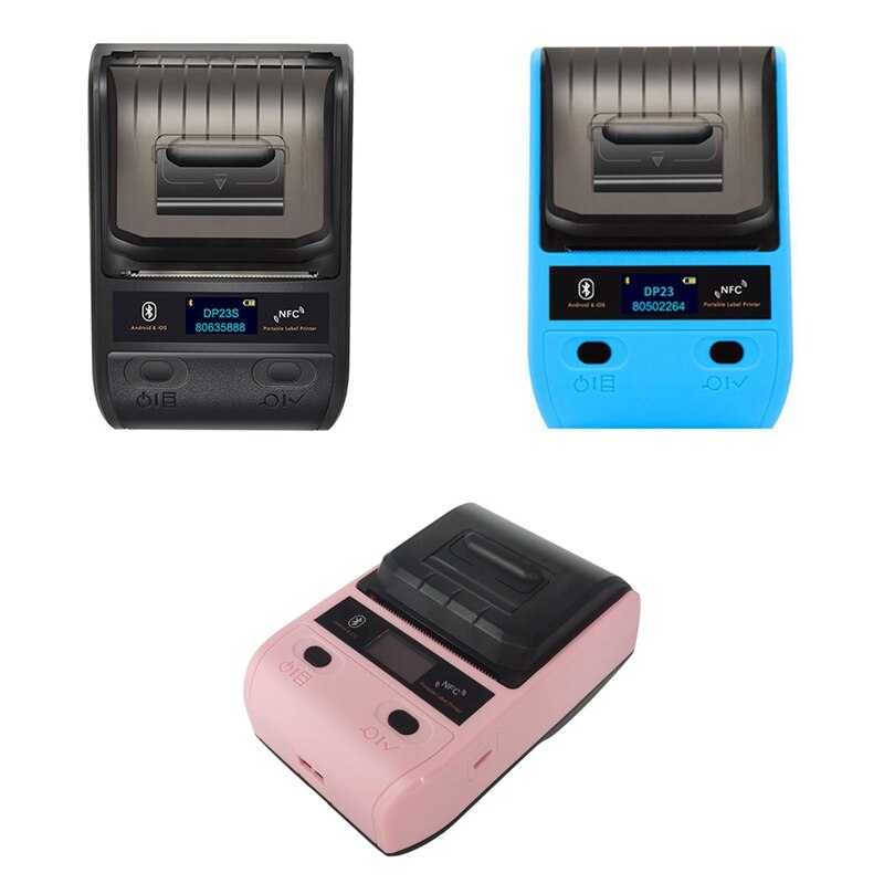 Thermische Printer 58Mm Bonprinter Draagbare Bluetooth Label Printer 1500Mah Voor Android En Ios
