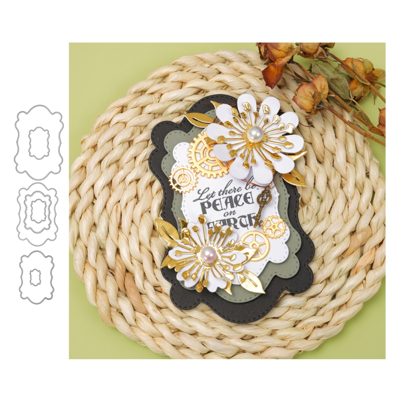 Kokorosa Frame Metal Cutting Dies Scrapbooking Craft Dies Cuts Christmas DIY Album Card Make Stencils Die Cut