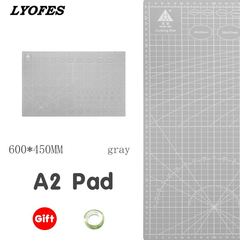 A2 Cutting Board Grid Line Self-healing Cutting Board Craft Card Multicolor Double-sided Desktop Manual Cutting Pad 60 * 45cm: light grey