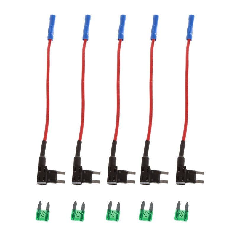 5 Pcs 30A Add Circuit Mini Blade Fuse Box Holder ACS ATO ATC Piggy Back Tap