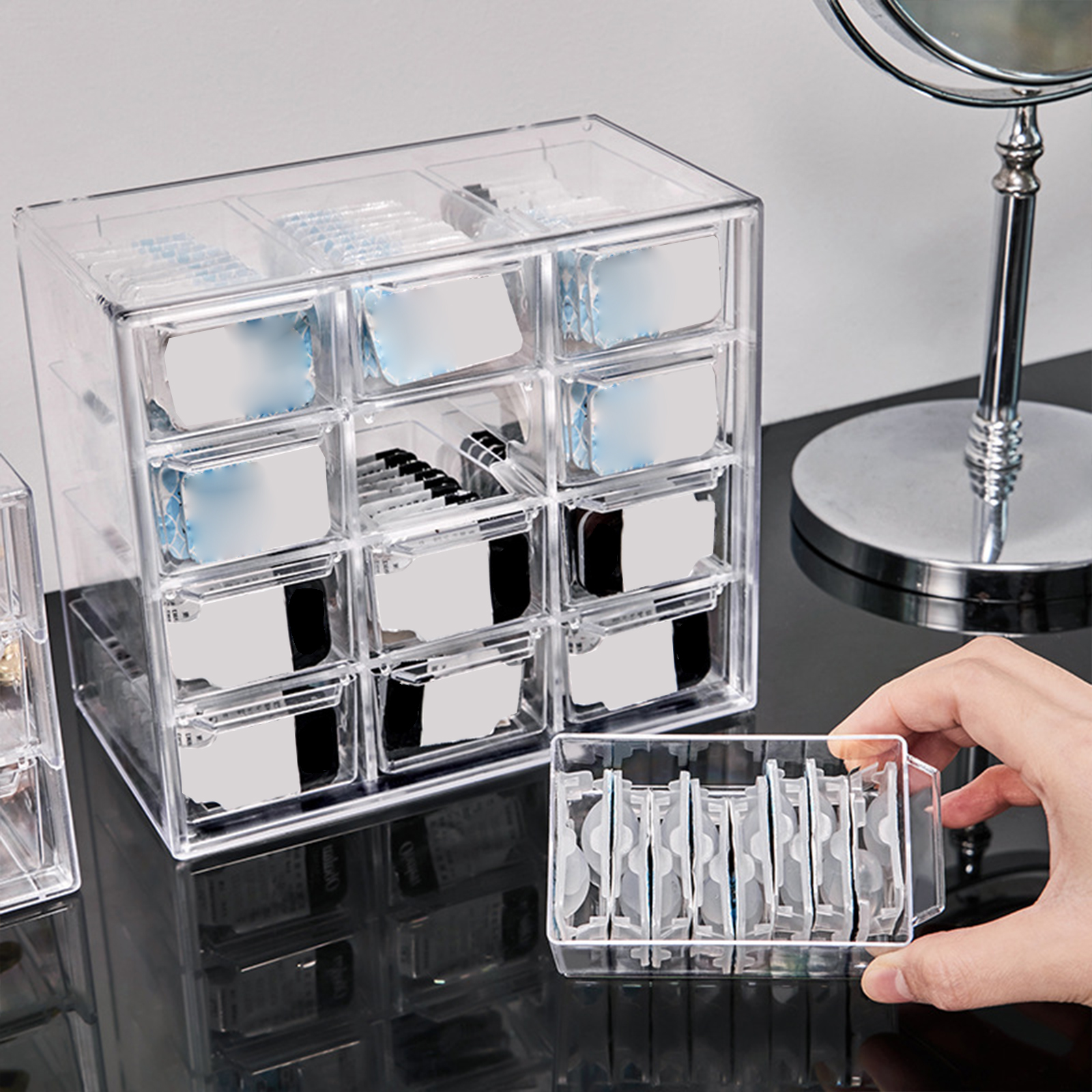 Mini Melevufor Desk Beads Evalubox, Craft Evaluproximity wers for Home, DIY Crafts Organization, Transparent