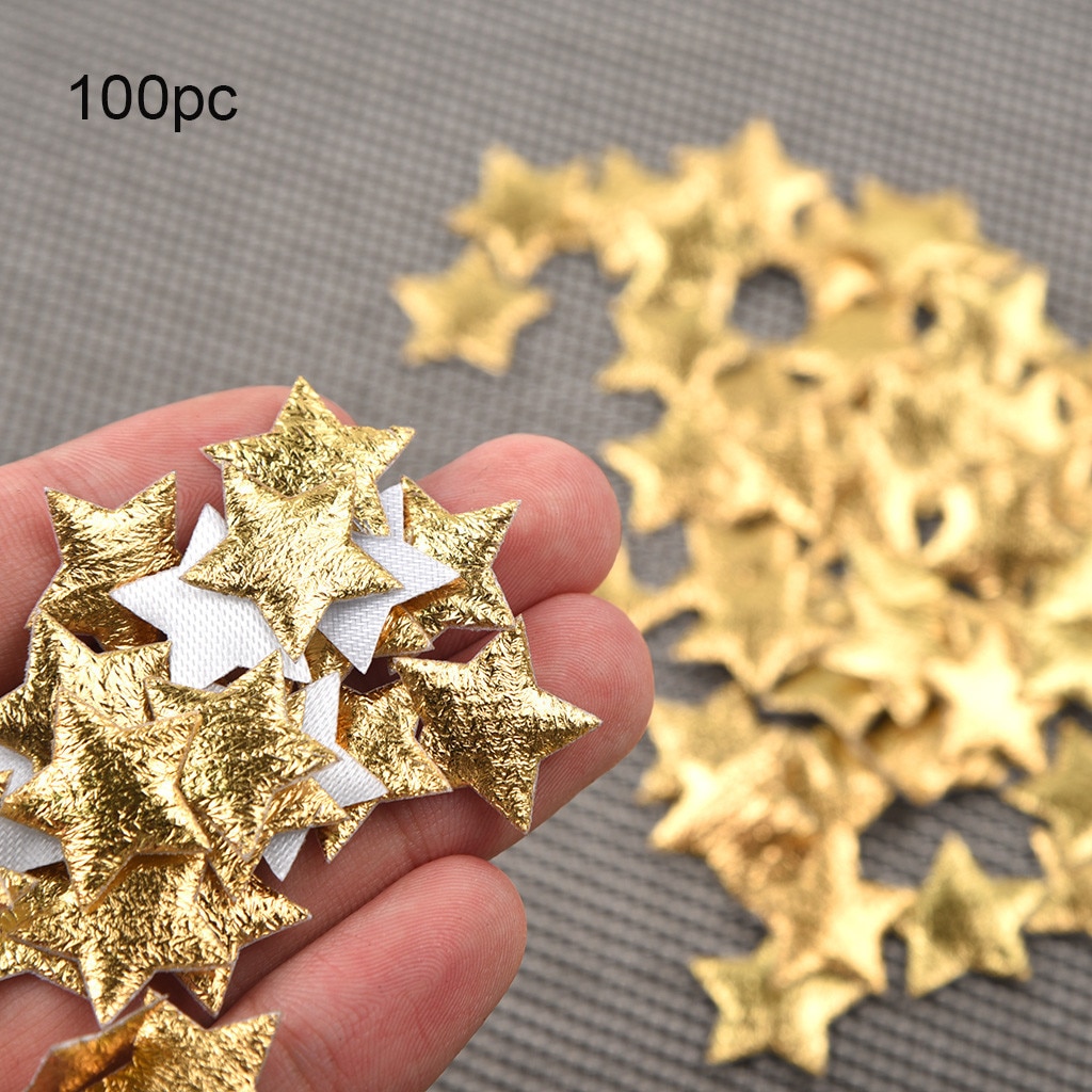 100 Pc Goud Zilver Doek Kerst Vijfpuntige Ster Confetti Home Decoratie 2 Cm