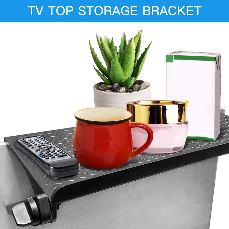 -TV Sn Top Shelf 11.8 Inch and 8.5 Inch Adjustable TV Top Storage Bracket Monitor Top Shelf Computer Sn Shelf