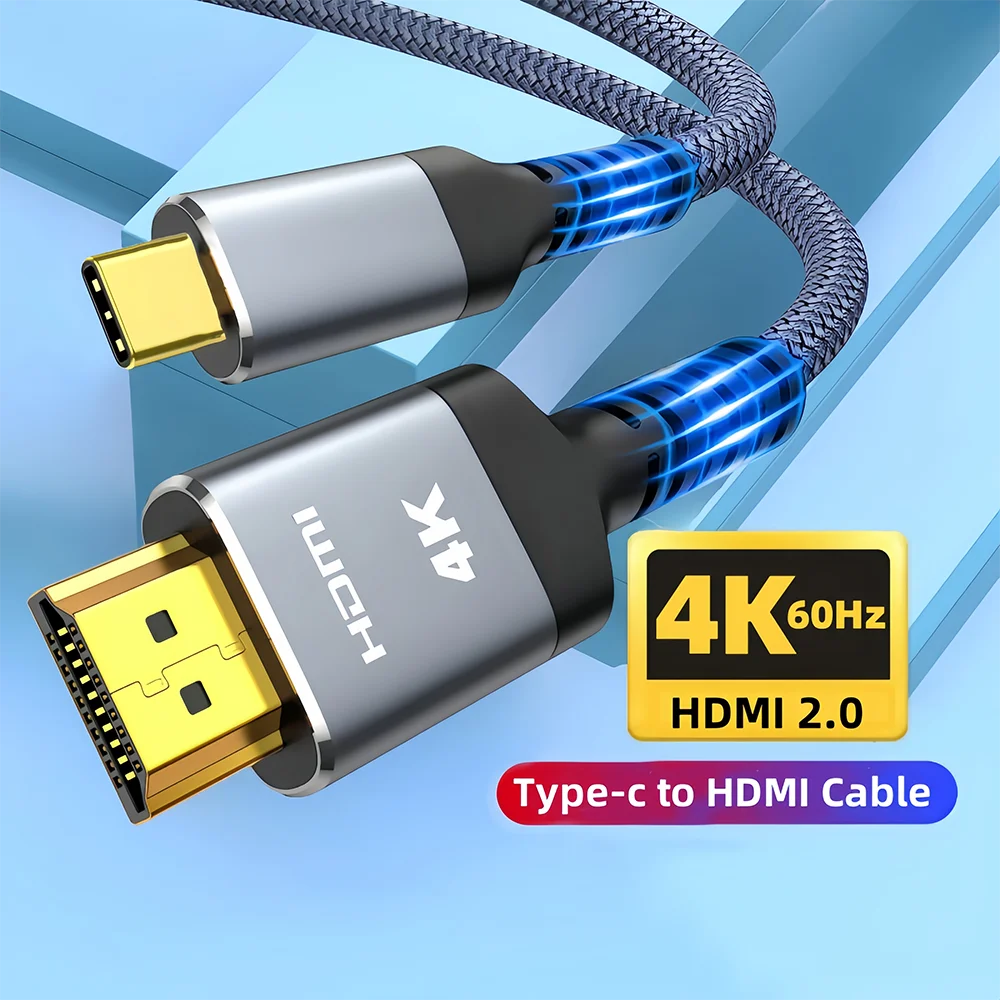 Type c naar HDMI-adapter 4K bij 60 Hz - USB C naar 4K Display-poortkabel Uitgebreid voor M1/M2 MacBook Dell XPS-laptops