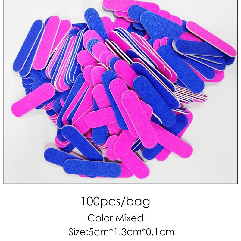 Lote de lijas para manicura , lote de 25 unids/paquete de limas para Nail Art, limas de uñas con gotitas, papel de lija para esmalte gris 100/180 Natural: Color Short  File