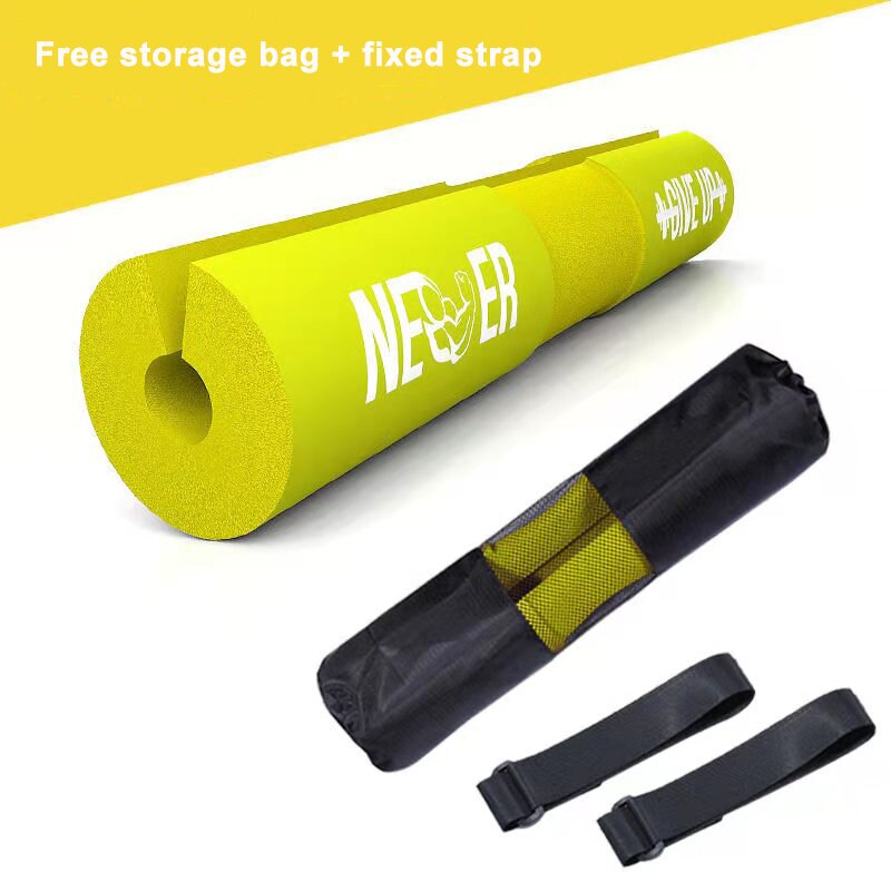Schaum Hantel Schulter Pad Hocken Gewichtheben Gepolsterten, ÜSpund Bar,Pad-für Bar, griff Fitnessstudio Griff, hüfte Stößt 45*9cm, freies Schiff: Gelb
