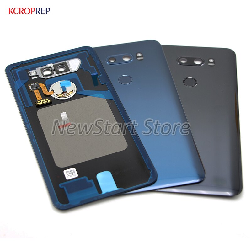 per LG Q70 Vetro Posteriore Coperchio Della Batteria con Lettore di Impronte Digitali con La Macchina Fotografica di Vetro Del Portello Posteriore Custodia per LG Q70 LM-Q730N alloggiamento Della Copertura