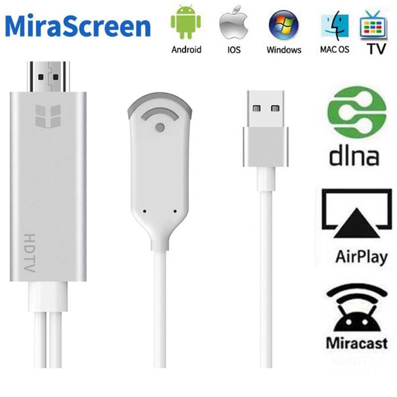 Wireless WiFi Mirror Cast Cable HDMI Converter Miracast Airplay DLNA 1080P HDTV Adapter HDMI Cable for Android Windows MacOS iOS