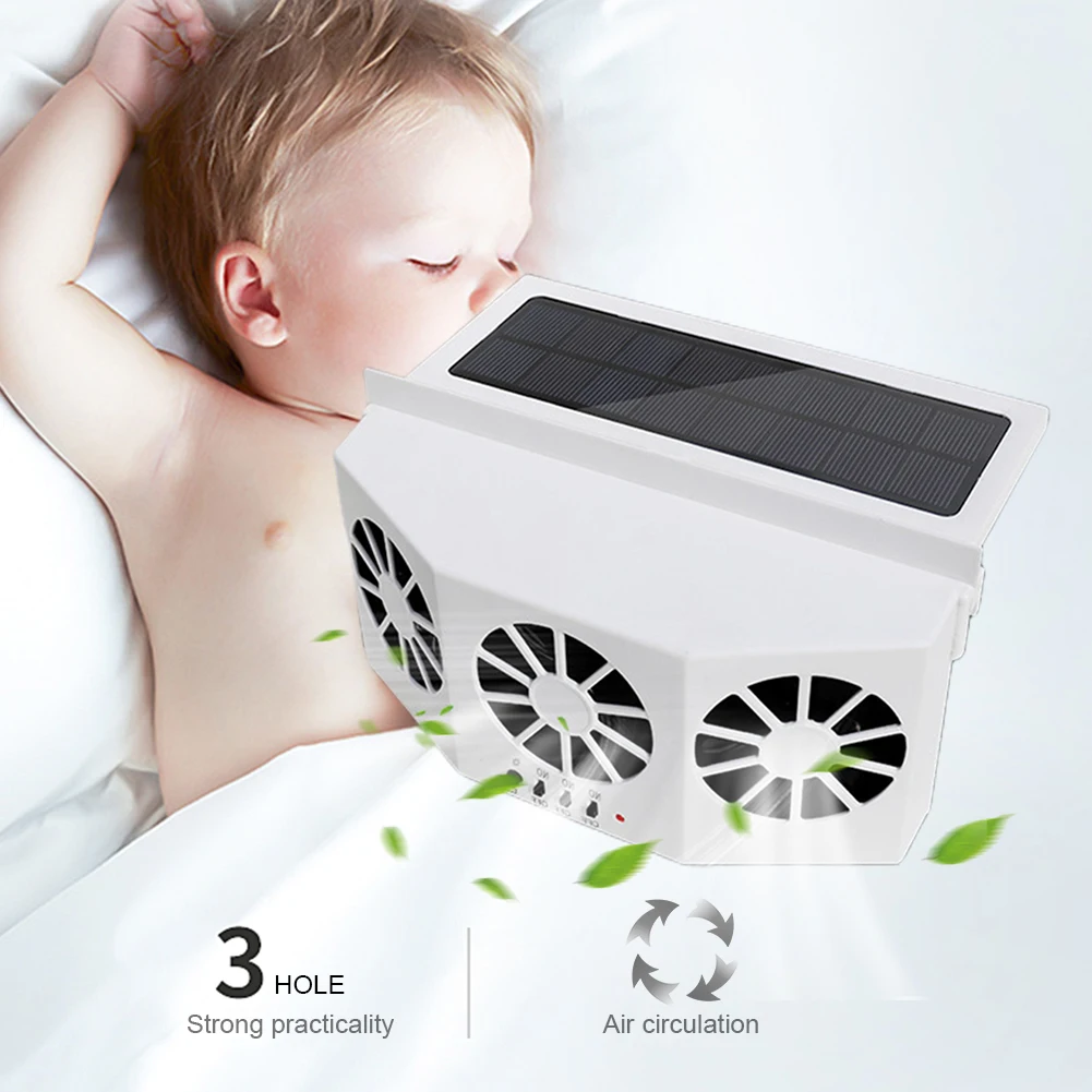 Ventilador de escape con energía Solar para coche, radiador de refrigeración para ventana, ahorro de energía, enfriador automático, desodorización portátil