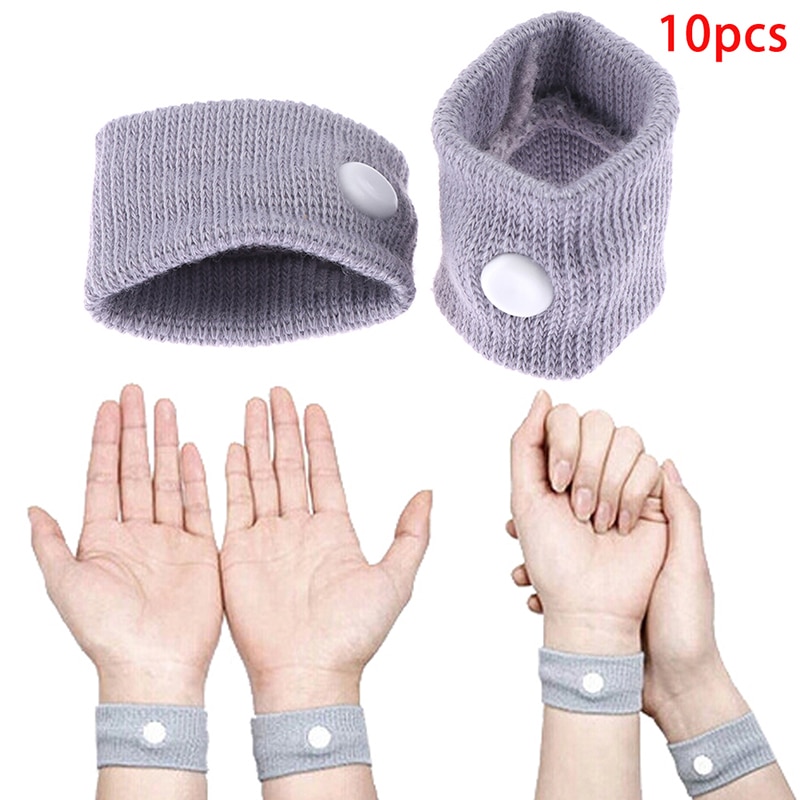 10 Pcs Anti Nausea Wrist Band Reusable Sick Travel Motion Morning Sickness Bracelet Ship Plane Cotton Wristband Fit All Size