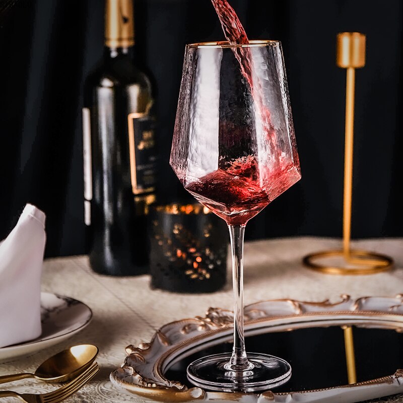 glass vinglass hjemme hamret beger rødvinsglass diamant champagne glass vinglass