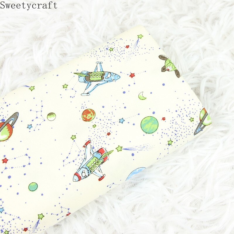 Tela de algodón de 110x45cm de grosor, tejido con estampado de cielo estrellado, bolsa de costura hecha a mano, Material de mosaico, accesorios para el hogar, textil