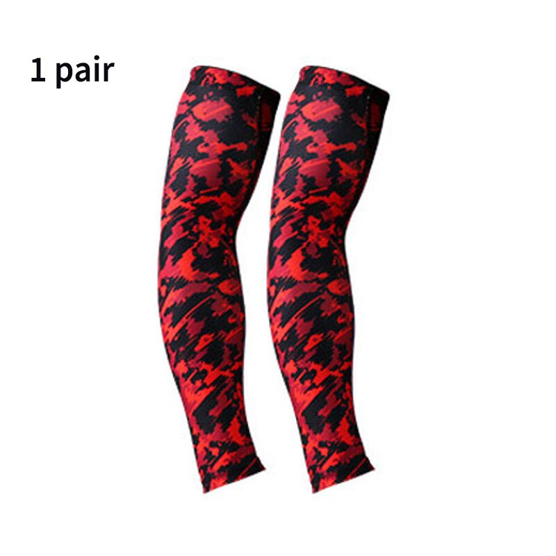Unisex Arm Sleeve Basketball Tennis Compression Arm Warmers Cycling Arm Sleeve Outdoor Sport Elbow Protector Uv Protection Men: red 1 pair / M