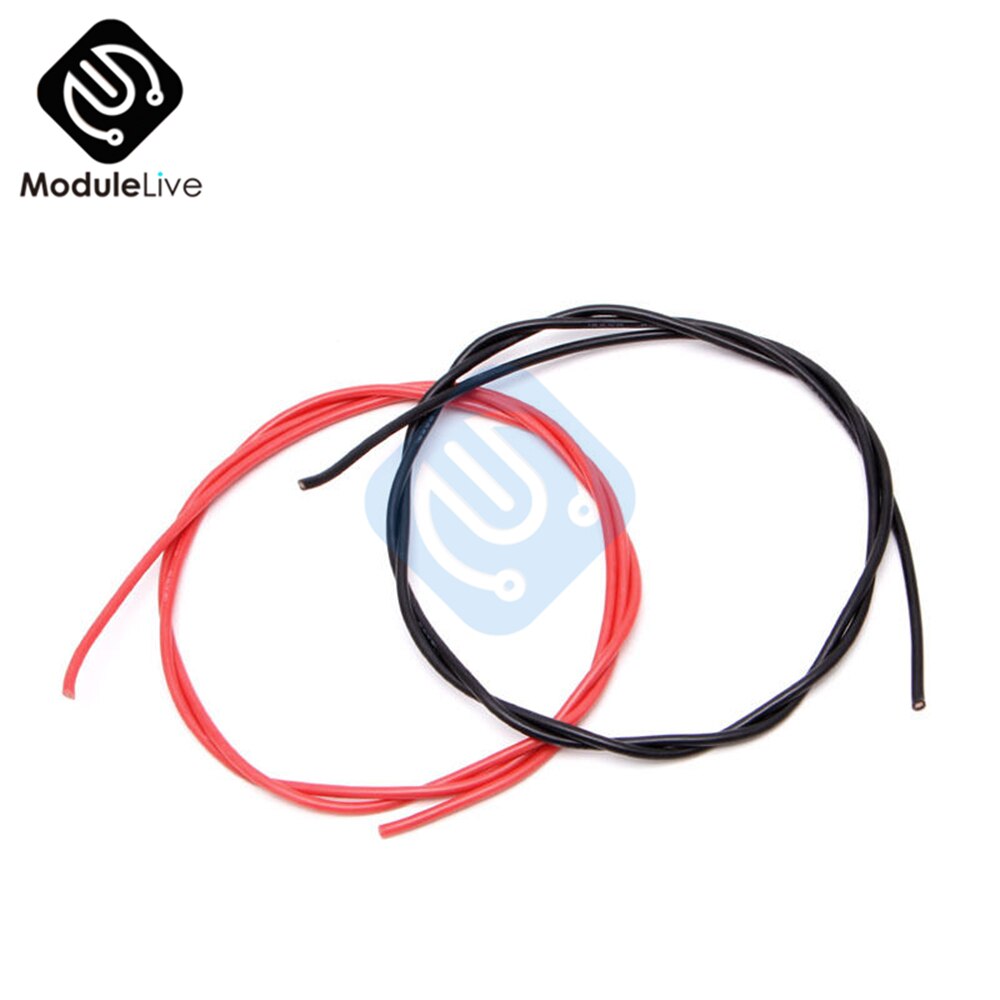 16 AWG Gauge Wire Flexible Silicone Stranded Copper Cables For RC Black and Red