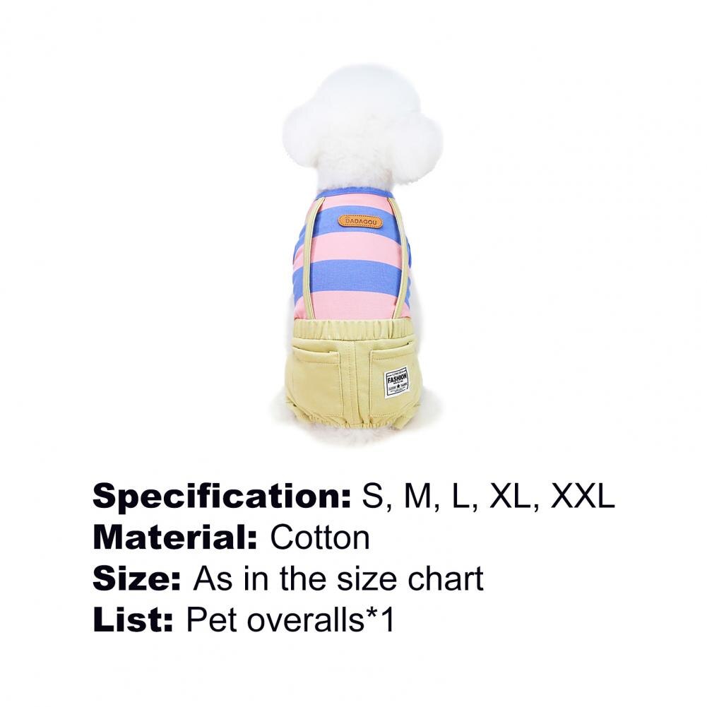 50% Sales! Pet Overall Stripe Soft Cotton Puppy Jumpsuit for Walking