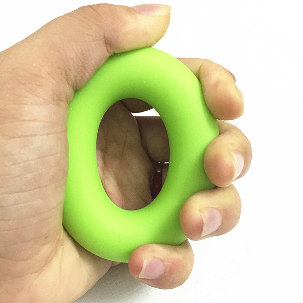 Anillo de agarre de mano, terapia de silicona para dedo, gimnasio, ejercitador de Fitness, agarre muscular, equipo de entrenamiento de muñeca deportiva, rehabilitación: Verde claro