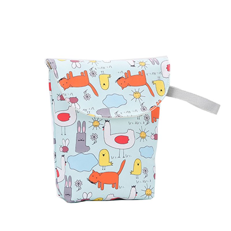 Dessin animé impression humide sac sec bébé couche-culotte sac organisateur réutilisable poche pour bébé sac à couches: Animals Size S