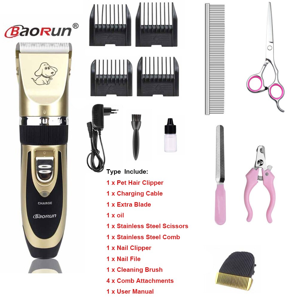 Grooming Kit Rechargeable Pet Dog Cat Hair Trimmer Electrical Clipper Shaver Set Haircut Machine: F