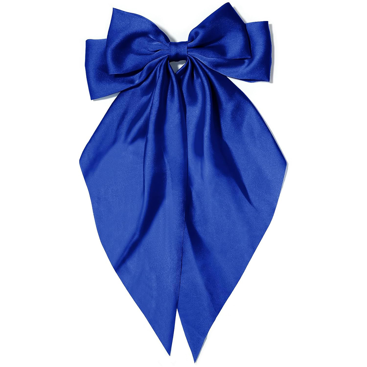 Grampo de cabelo com laço rosa feminino, grande laço de cetim branco, clipe de jacaré de cauda longa, laço de cabelo grande para meninas adequado para aniversário de casamento dan: Azul