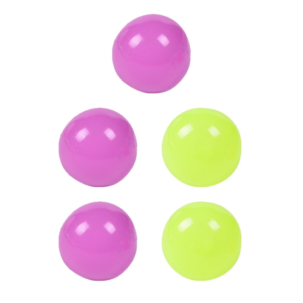 5Pcs Glow Balls Wall Sticky Stress Relief Toys (Random Color)