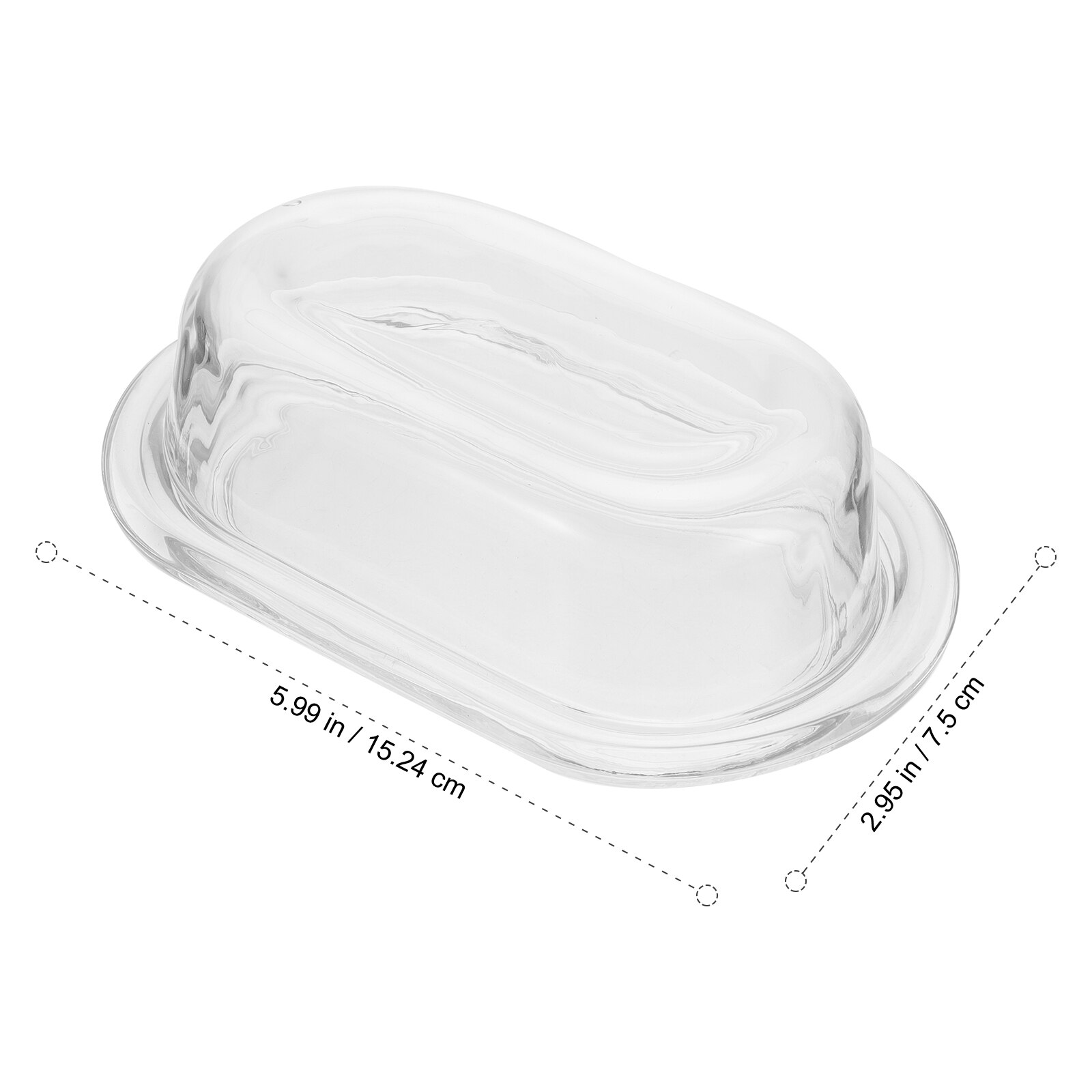 Plateau à beurre en verre Transparent, boîte à beurre, couvercle anti-poussière, plateau à gâteaux, vaisselle de table, beurre, Dessert, récipient alimentaire, 1 ensemble: Tray  08