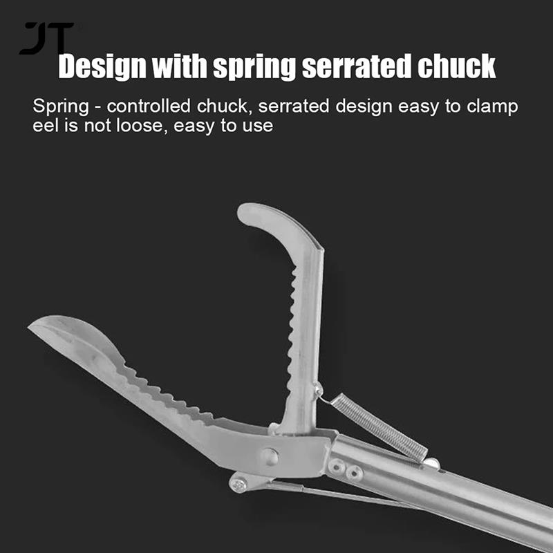 1.2m Foldable Snake Tongs Stick Easy Reach Pick Up Tool Foldable Garbage Clip Full-body Stainless Steel