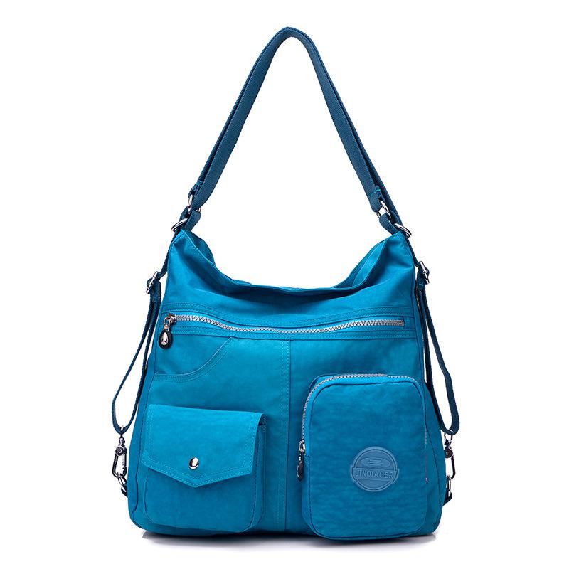 2019 nuove donne impermeabili borsa doppia tracolla borse firmate borsa femminile in Nylon di alta qualità: Sea blue