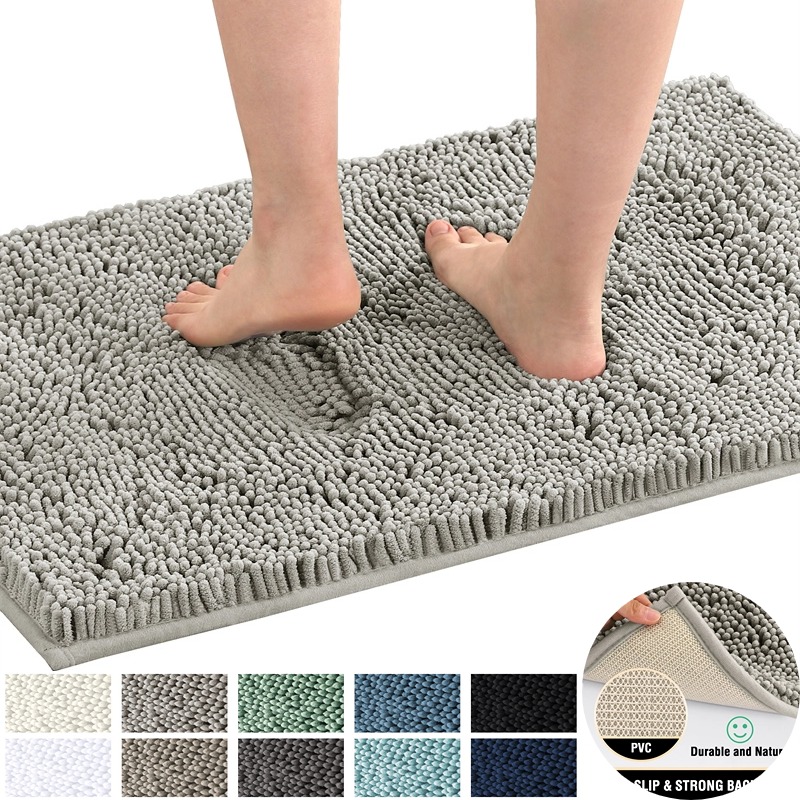 Alfombra absorbente suave para el suelo, alfombrillas antideslizantes para el baño, alfombra gruesa para el suelo, alfombra para puerta del dormitorio, decoración del hogar, 1 ud.