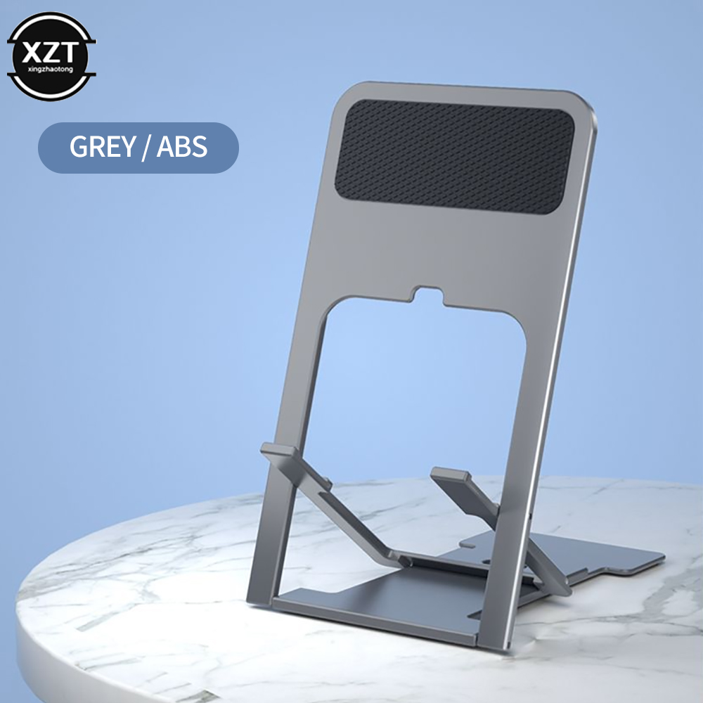 Desktop Mobile Phone Holder Stand for iPhone Xiaomi Universal Adjustable Foldable Table Cell Phone Desk Stand Holder: GRAY
