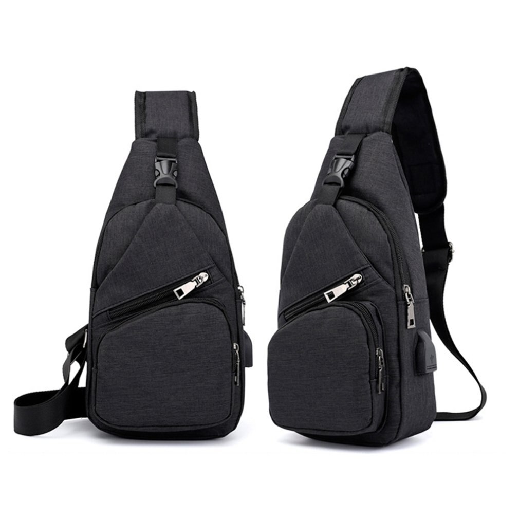 Antidiefstal borsttas heren trend praktische canvas taille usb oplaadbaar man vrouw schoudertas crossbody tas