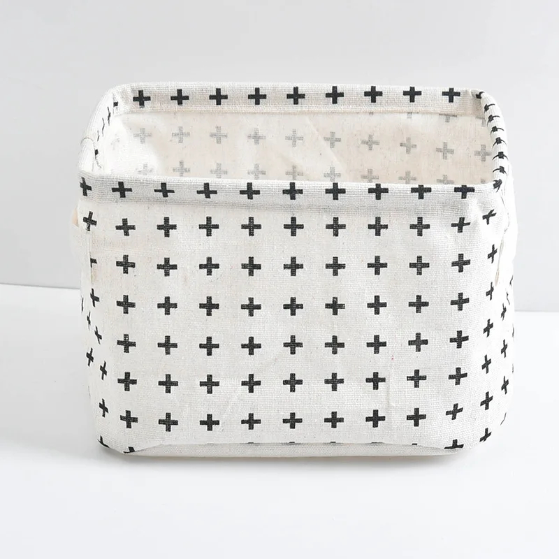 Toy Storage Box Linen Desktop Storage Basket Sundries Laundry Basket Underwear Cosmetic Organizer Office Stationery Organizer: Pink