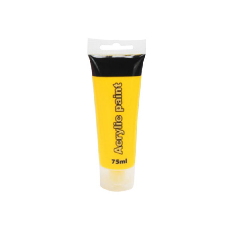 Peinture en tissu pour vêtements | Tuyau acrylique de 75ml peinture murale pour vêtements, fiber de clou Textile, peintures acryliques, grandes fournitures d'art: YELLOW
