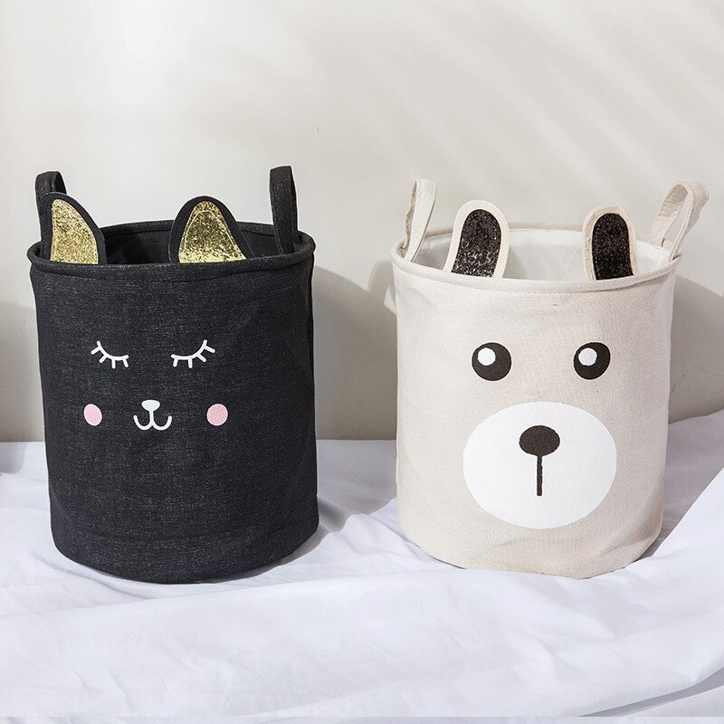Bathroom Folding Laundry Basket Cloth Toys Cute Ccartoon Folding Bag Room Clothes Organizer Storage Laundry Basket Bag