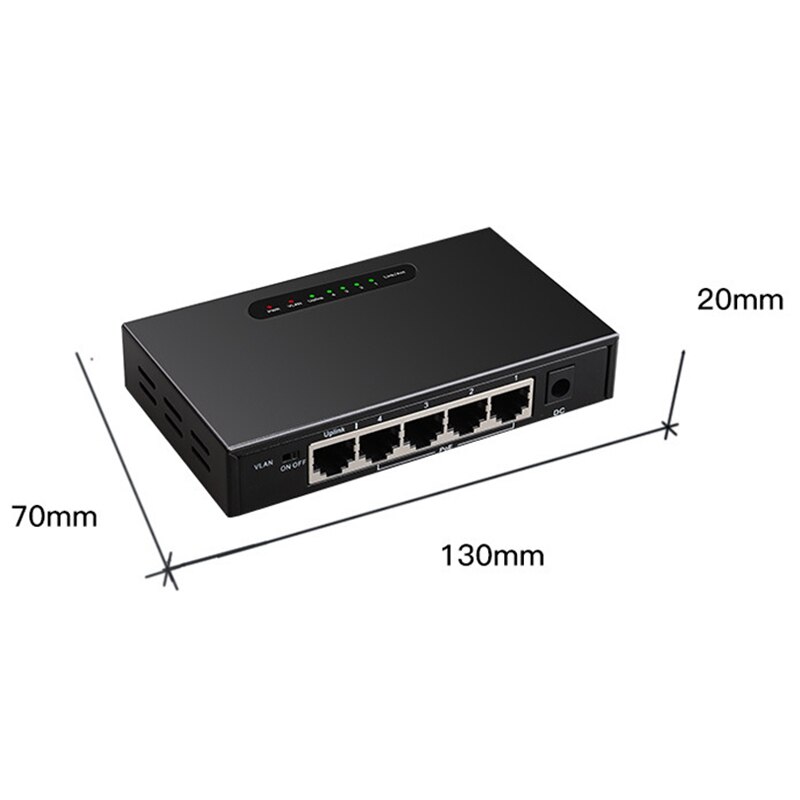 5 Port Poe Gigabit Switch RJ45 Gigabit Ethernet Poort Onbeheerde Desktop Switch Met Vlan Functie Voor Pc Eu Plug
