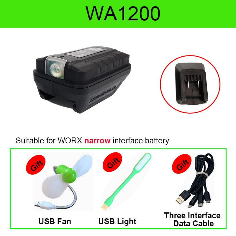 WORX convertitore batteria convertitore di ricarica per telefono cellulare caricabatterie portatile multiuso: WA1200