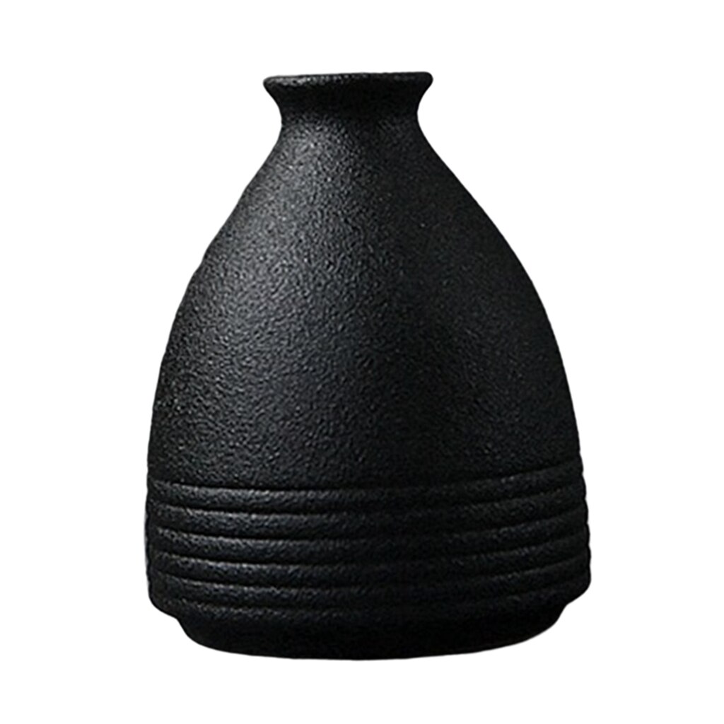 Black Ceramic Vase Modern Flower Vase Pottery Desktop Decorative Planter Pot for Home Garden Decoration: C