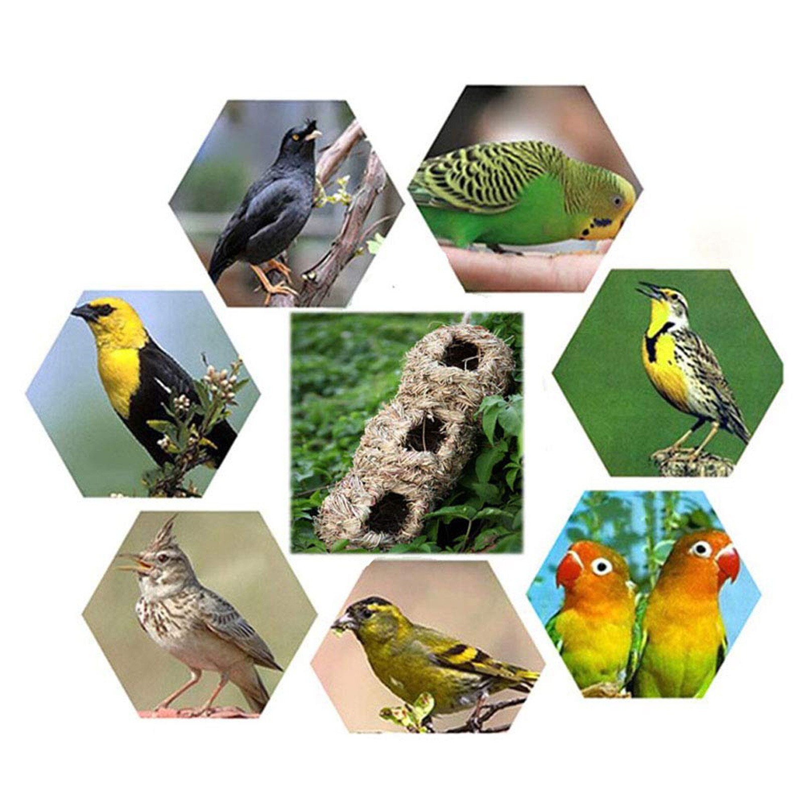 Hand-woven hummingbird house hummingbird house nest small hanging bird house home outdoor bird nest decoration