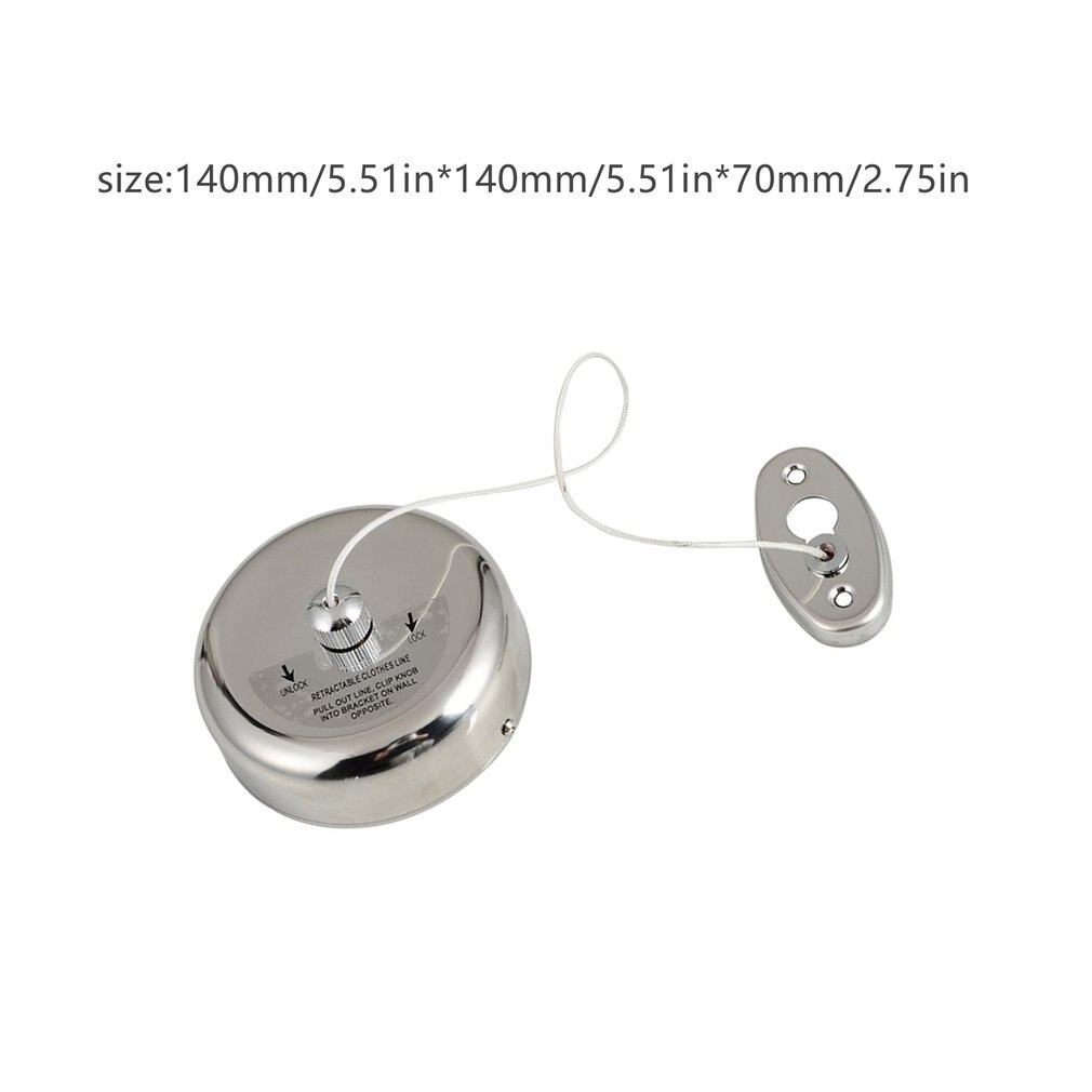 2.8m Portable drying rack 304 Stainless Steel Household Non-perforated Retractable Plastic Nylon Rope Wall-mounted Clothesline