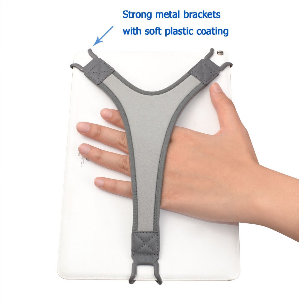 TFY Protettiva Del Sacchetto Del Sacchetto con Chiusura a Zip (Grigio), più il Bonus Hand Strap Holder (Bianco) per 9-10.5 pollici i Pad e Tablet