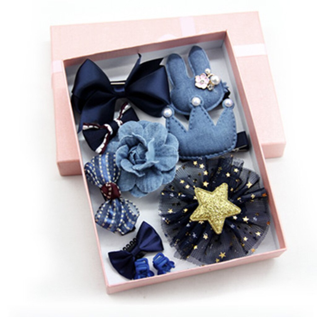 Set kind haar zubehör haarnadel stirnband box baby mädchen hairclip